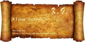 Kling István névjegykártya